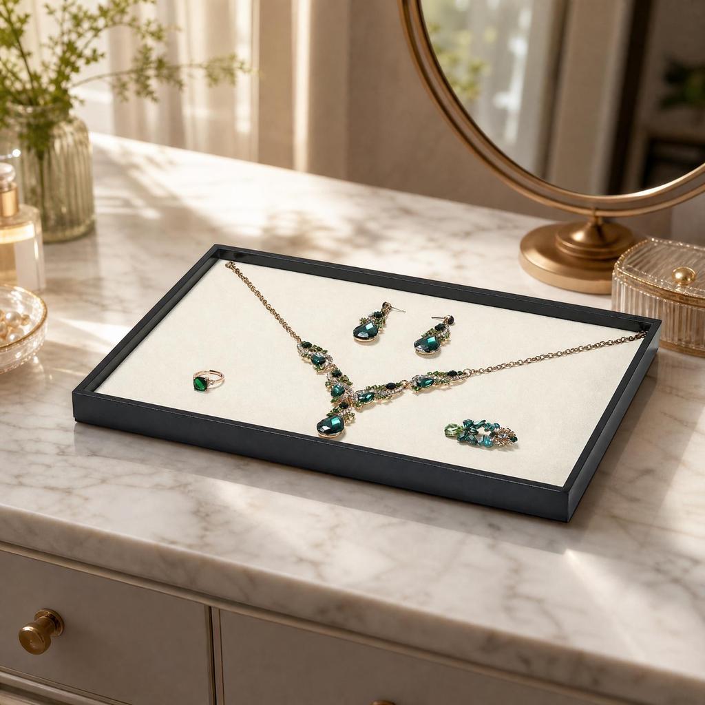 Jewelry Display Tray Slim with Soft-Lined Interior Countertop