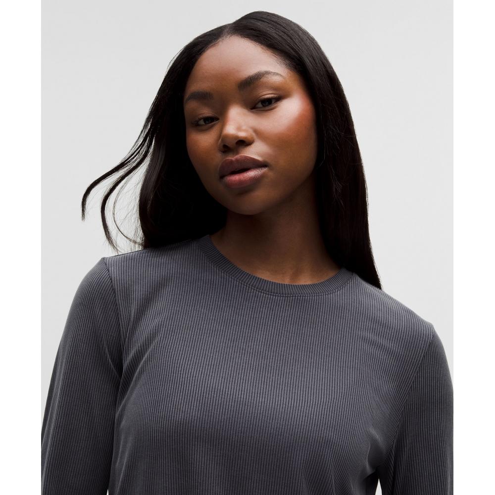 Lululemon Ribbed Drapey Softsteme Long Sleeve Tunic Coal