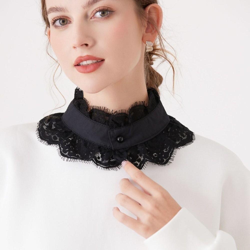 Standing Collar Detachable Lapel Collar Capelet Lace Neckline Fake Lace Collar  Apparel Supplies