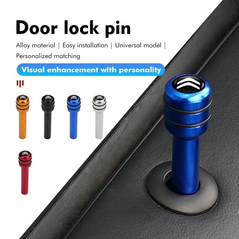 Alloy Car Security Door Lock Buckle Interior Knob Pull Pin Cover For Citroen C4 C3 C5 C1 C2 C6 VTS C4L DS3 DS4 DS5 Grand