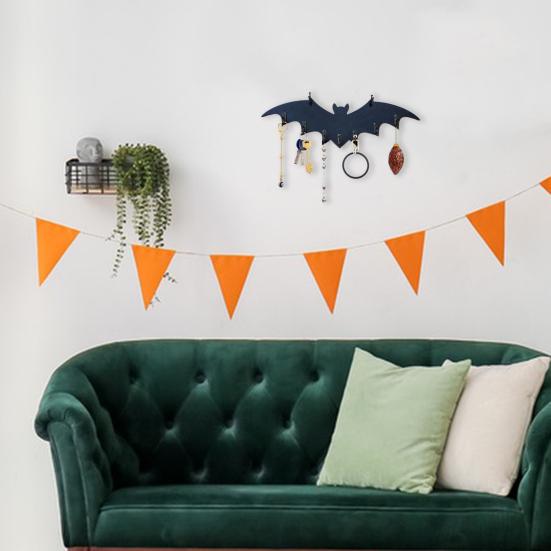 Storage Hook Halloween Wall Decor Strong Load-bearing Easy To Install Wall Mount Bat Shaped Jewelry Hanger Hook Party Ornament