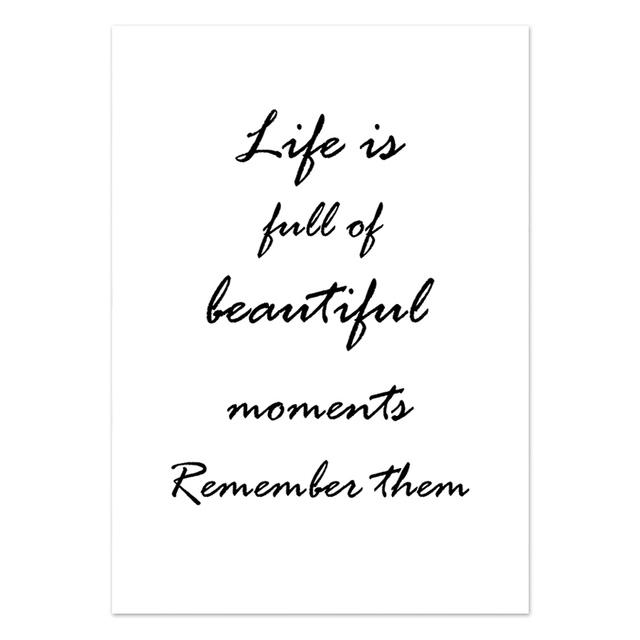 Black and White Canvas Art Painting Life Quote Nordic Posters and Prints Dandelion Poster Decoration Wall Pictures for Bedroom