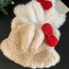 Furry Cats Ear Warm Winter Bucket Hat For Women Girl Outdoor Activity Novelty Plush Bowknot Bucket Hat for Dating Travel