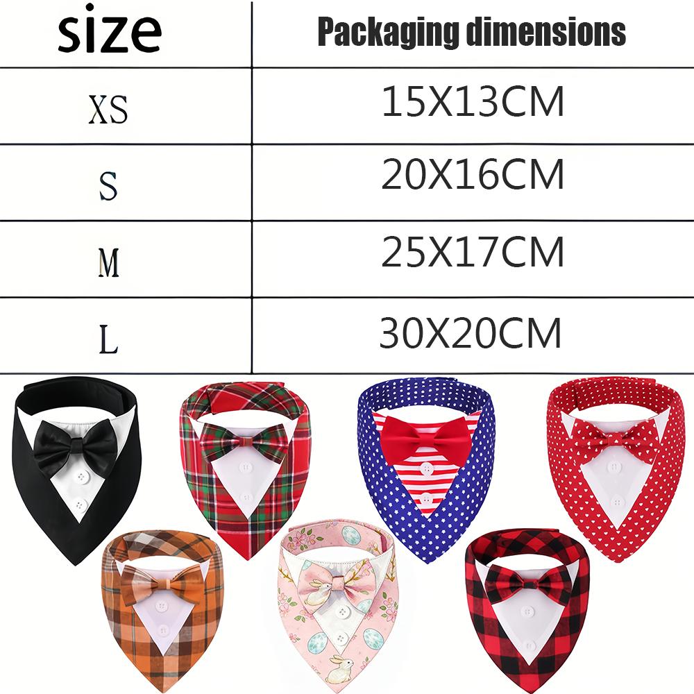 1pack Wedding Dog Tuxedo Bandanas Bow Tie Adjustable Dog Costumes for Small Dogs Pet Outfit Prince Wedding Attire Party Clothes