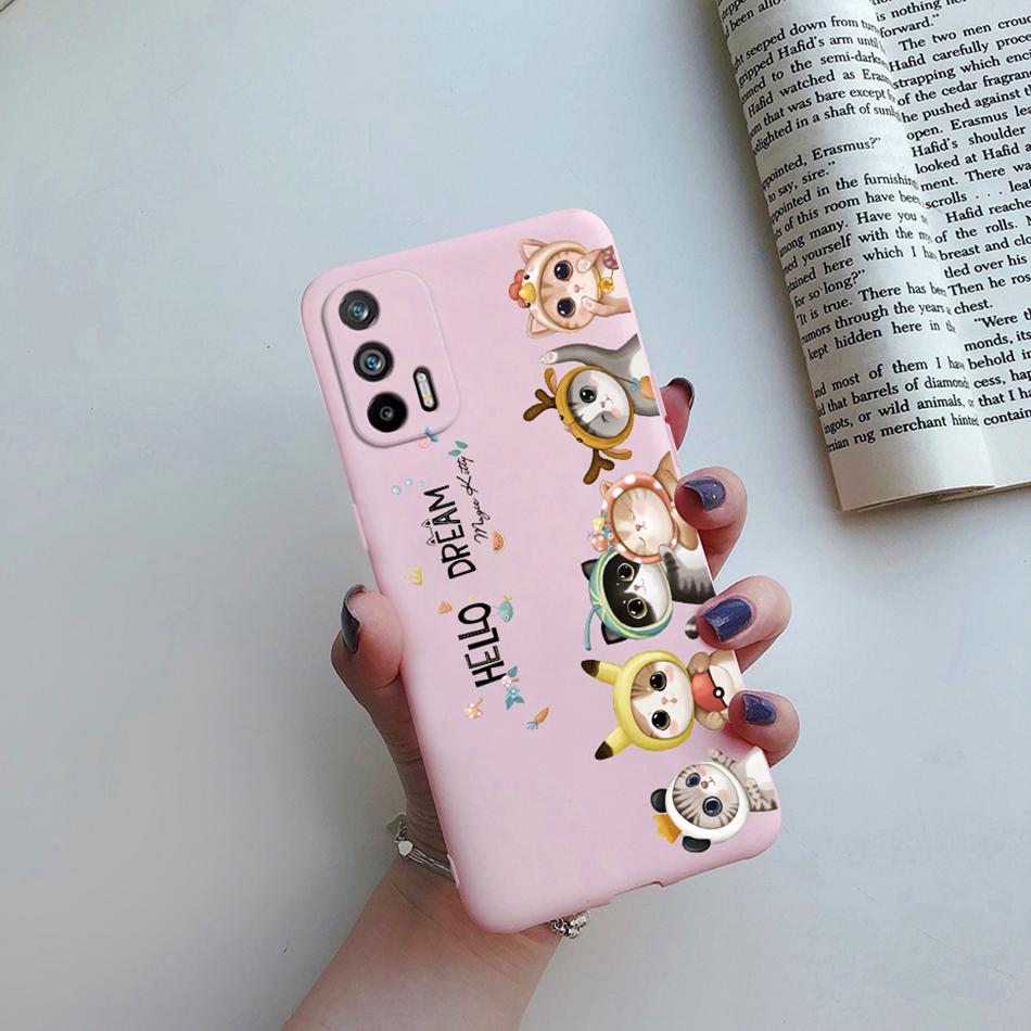 For Realme GT 5G Case RMX2202 Silicone Soft Lovely Cartoon Flower Phone Case For Realme GT 5G Cover Funda For RealmeGT 5G Coque