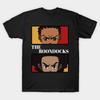 Men Black Print T-shirt The Boondocks No-Cut Transfer Paper Print Cotton Tshirt