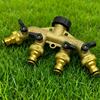 Strong Brass 4 Port Liquid Device Includes 4 Aluminum 3/4 Inch Threaded Nipples For Outdoor Usage