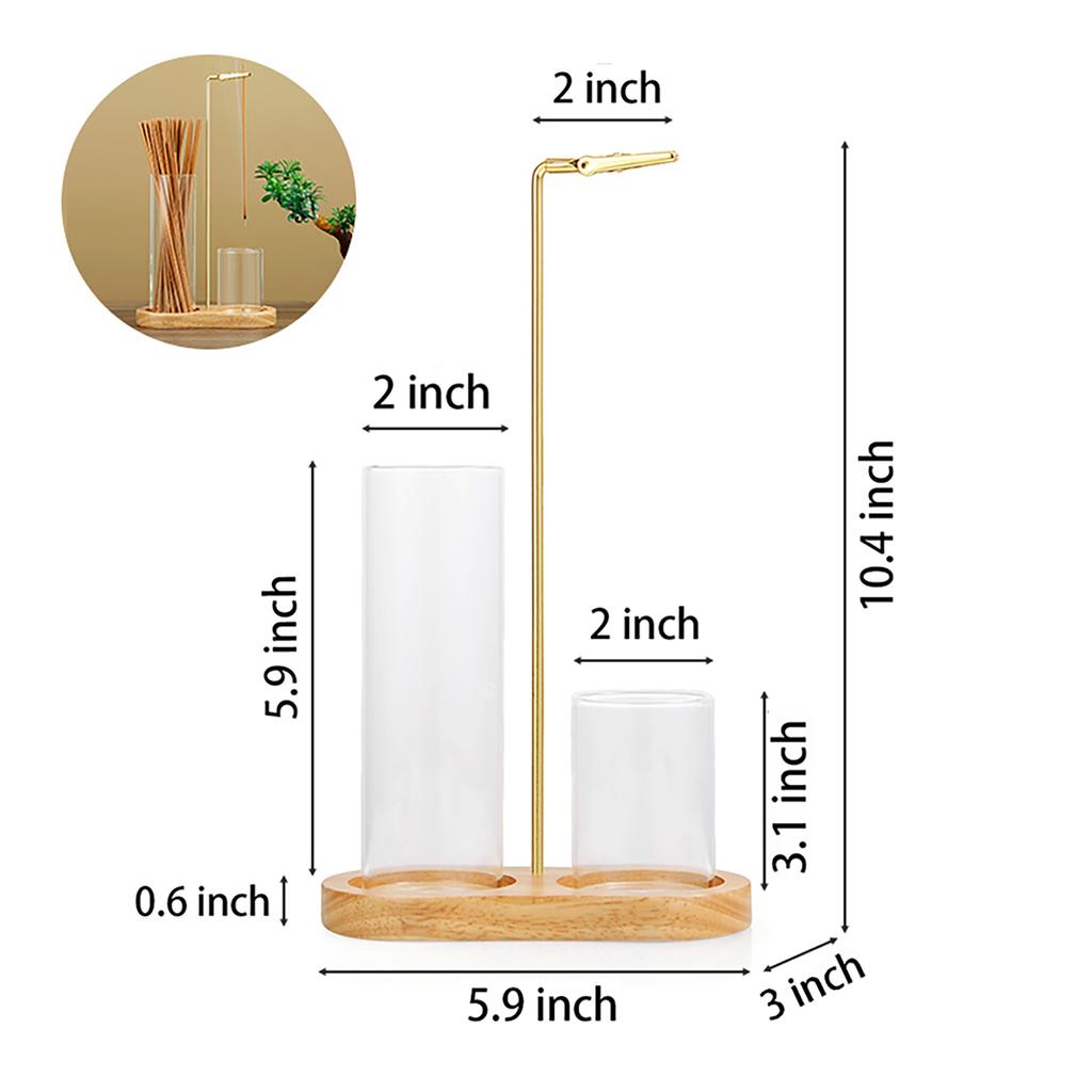2 in 1 Incense Holder Anti-Ash Flying Incense Burne with Glass Ash Catcher and Incense Sticks Organizer for Meditation Yoga Spa 7