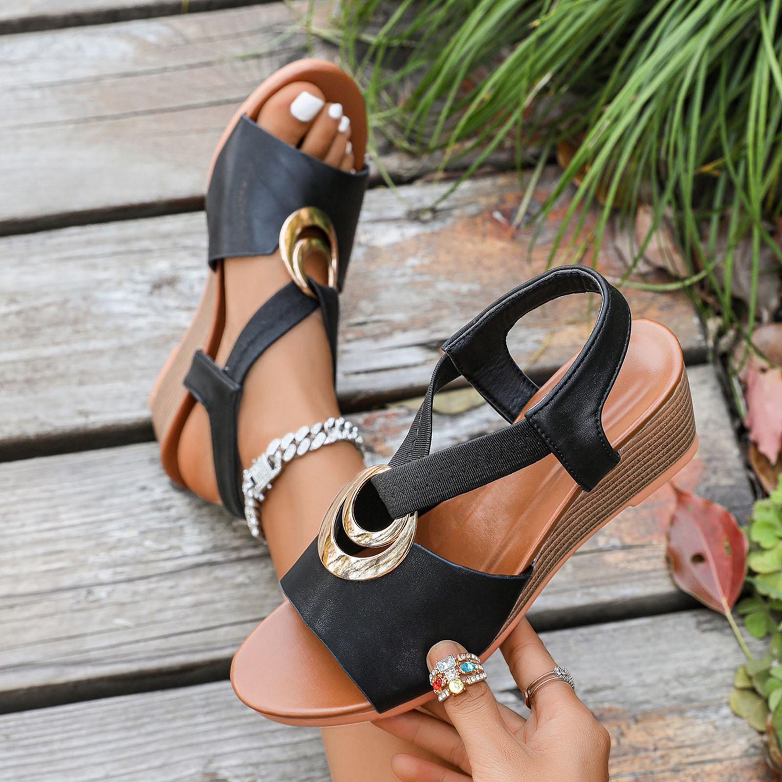 Summer Chunky Platform Gladiator Sandals Platform Wedge Sandals Lightweight Summer Strap Casual Vacation Sandals Sandale Femme 39