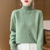 Women Sweater 100% Wool MODERN NEW SAGA Turtleneck Knit Pullover Thick Winter Jumpers Female Knit Tops