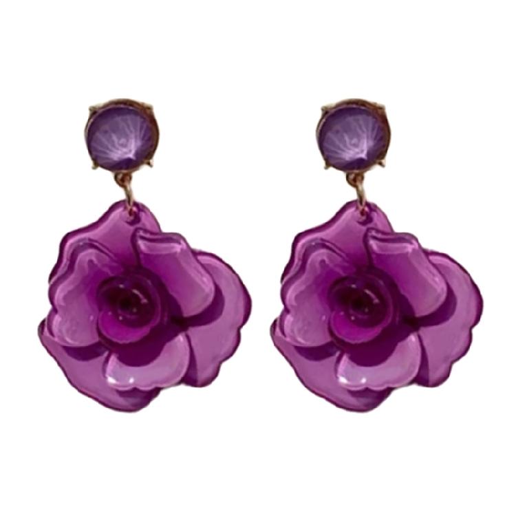 Classy Floral Drop Earrings Jewelry Sophisticated Rose Dangle Earrings Portable Drop Ear Studs for Various Occasions