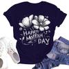 Women's Casual Fashion Street Slim Short Sleeve Mother's Day Printed T-Shirt Top