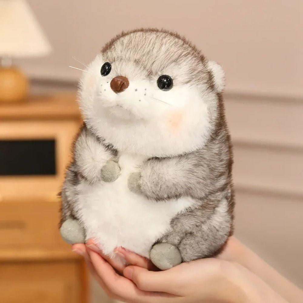 Chubby Face Plush Otter Dolls PP Cotton Animals Stuffed Toys Cute Otter Plush Toys  Christmas