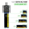 M2 SSD-Gehäuse M.2 auf USB 3.0 Gen 1 5Gbps Hochgeschwindigkeits-SSD-Gehäuse für SATA M.2 NGFF SSD 2242 2260 2280 Kartenadapter