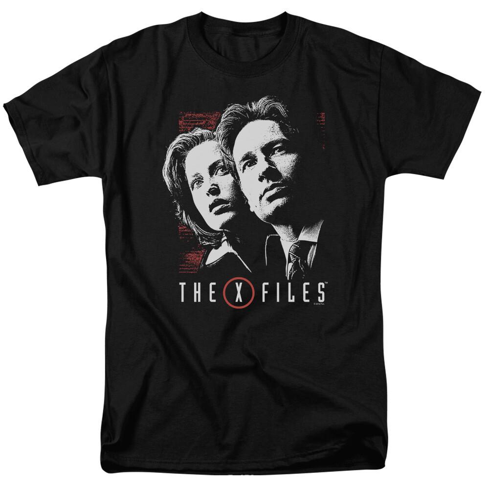 The X Files Mulder  Scully T Shirt Mens Licensed TV Show Alien UFO Retro Black M