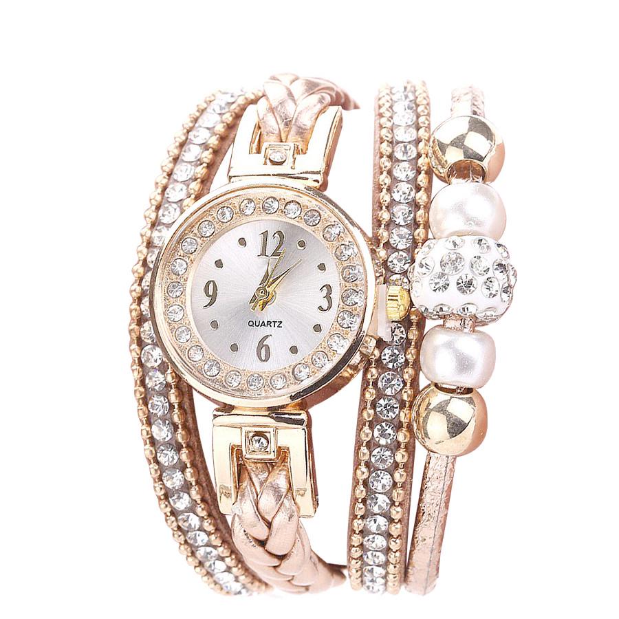 Woman Fashion Leather Band Analog Quartz Round Wrist Watch Watches