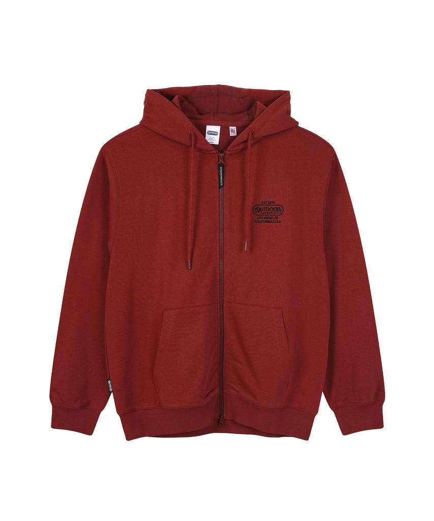 Outdoor Products Multi Logo Zip-Up Hoodie (Burgundy)