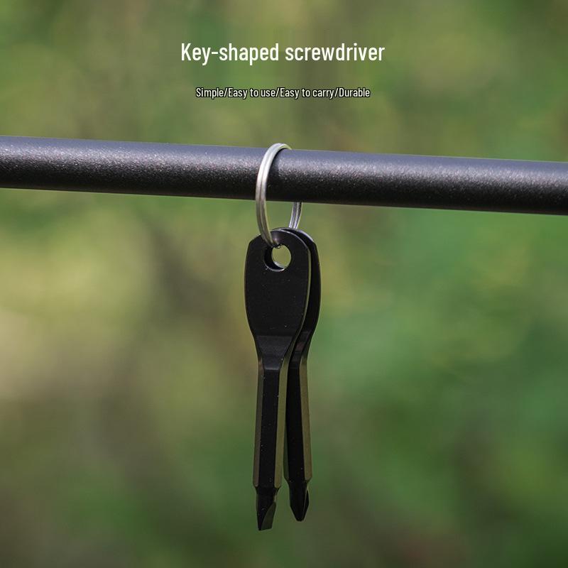 Portable Flathead & Phillips Screwdriver Keyring: Compact EDC Multifunctional Tool for Outdoor Use