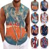 Men's Sleeveless Button-Down Collar Shirt- Vest
