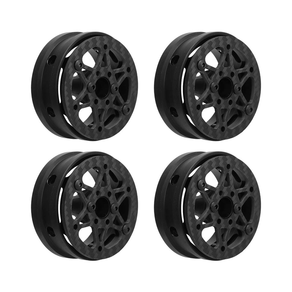 4PCS 1.9in Wheel Rims Carbon Fiber RC Beadlock Wheels Rims for Axial SCX10 1 10 RC Crawler for Gen8 for Gelande II for
