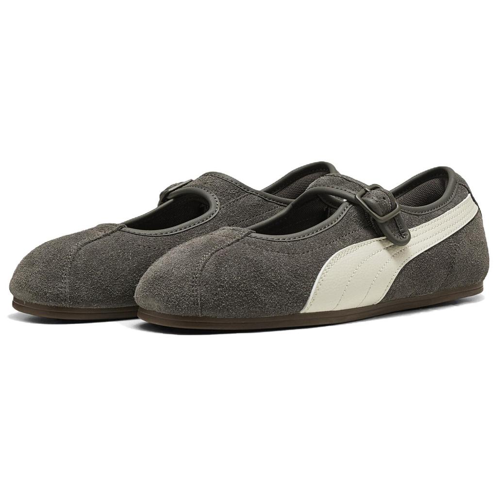 Puma Tackle Comfortable Versatile Mary Jane Shoes Women shoes Gray White 408550-03