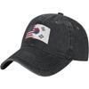 Korean American Flag Baseball Cap Washed Denim Distressed Adjustable Dad Hat for Unisex