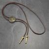 Stylish PU Leather Wax Rope Necklace Lightweight Bolo Tie Necktie Unisex Design For Everyday Casual Or Prom Occasion