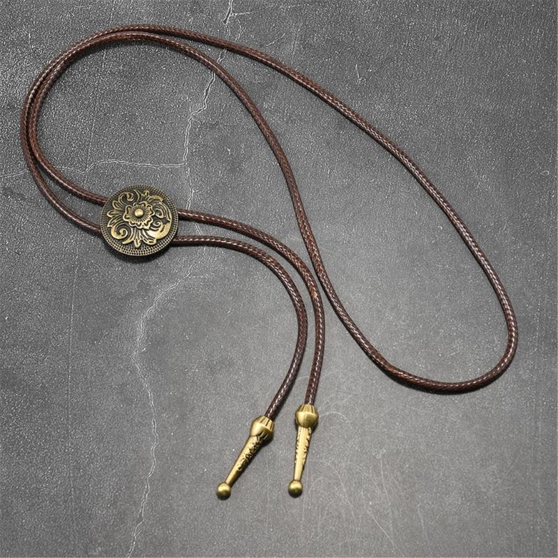 Stylish PU Leather Wax Rope Necklace Lightweight Bolo Tie Necktie Unisex Design For Everyday Casual Or Prom Occasion
