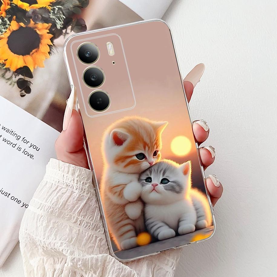 For OPPO Realme C75 4G Case 2025 New Fashion Butterfly Love Heart Flower Soft Transparent Silicone Cover For RealmeC75 C 75 Etui
