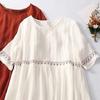 Vestido de Verano para Mujer Talla Grande Boho Manga Corta Cuello Redondo Suelto Largo Casual Fluido Playa Vestido Línea A