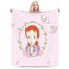 Soft BlanketKids Camping Cartoon manga A-Anne of Green Gables Throw Blanket  Flannel Bedspread For Outdoor Print Sofa Bed Cover
