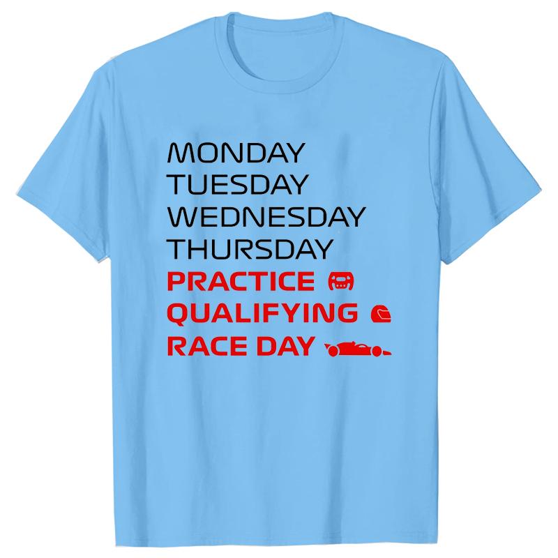 Race Week TShirt for Men Women Clothing Practice Qualifying Race Day Design Tshirts Casual Men Clothing Racing Fan Gift S