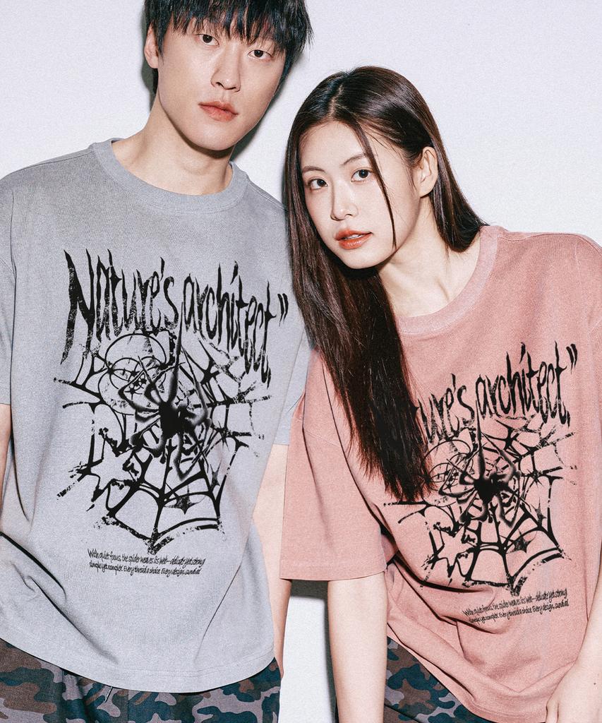 WILDROCK Wild Spiderweb Pigment Oversized Short Sleeve T-Shirt_7 Col
