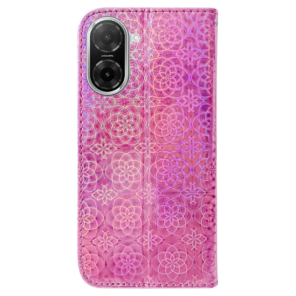 For Xiaomi Redmi A5 4G (171.7mm)/Poco C71 4G Stand Case Dazzling Flower Leather Phone Cover with Wrist Strap