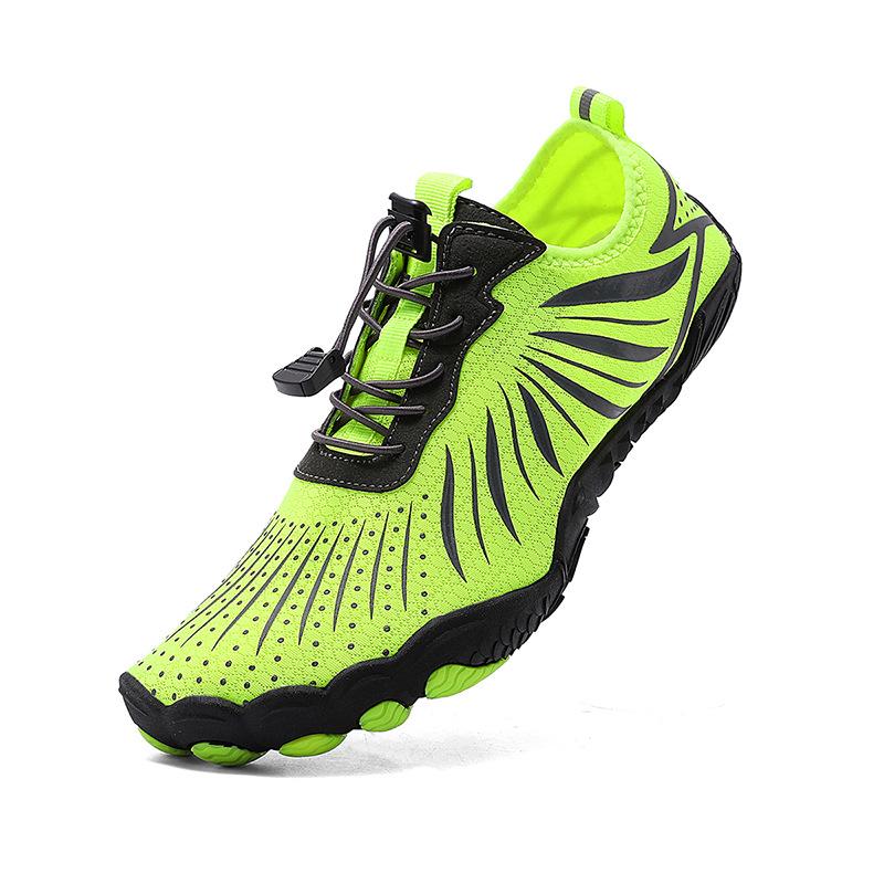 Fluorescent Green Running Shoes Men's Outdoor Hiking Creek Shoes Quick-drying Breathable Five-finger Shoes Low-top Fashionable Versatile Sports Shoes
