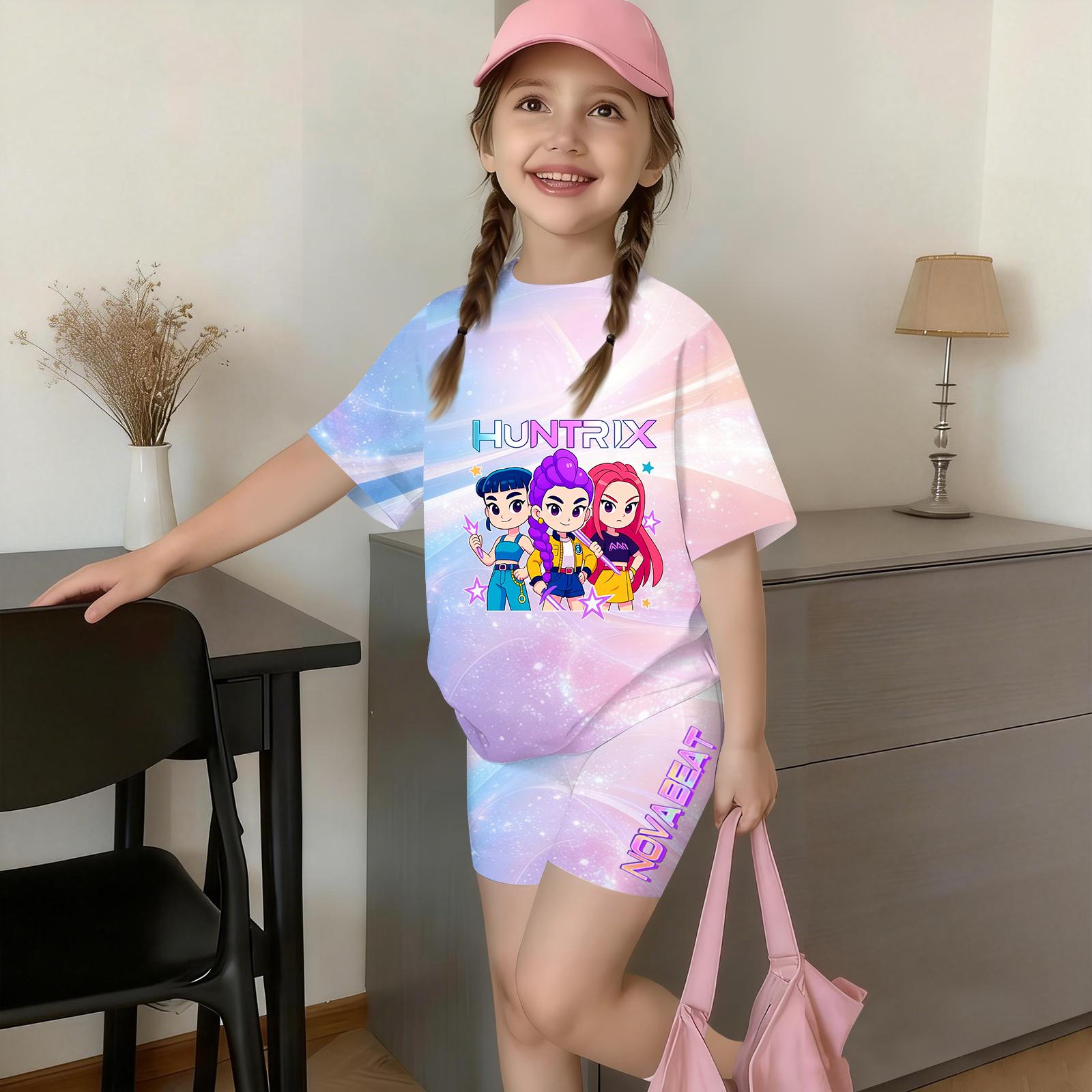 

Infant Newborn Baby Girls Boys Loose T-shirt+Pants Print Outfits Set 160 рожевий