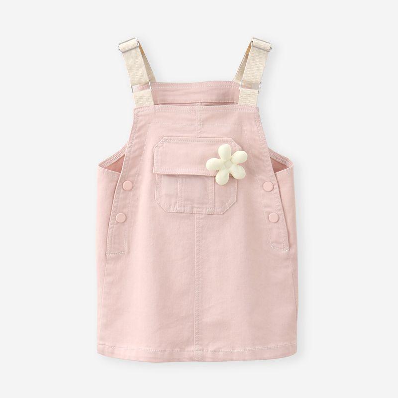 

Детская юбка на подтяжках, детское летнее платье, сарафан для девочек 130cm розовый