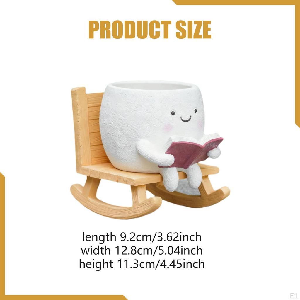 Smily Face Planter Pot Flowerpot Christmas Gift Flower Resin Head Planters for Balcony