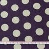 Nippon Chuko NBK Natural Print Large Dot 110cm Wide X 6m Cotton-Linen Fabric, Pattern, Cut, Purple, ICH29000-1H-6M