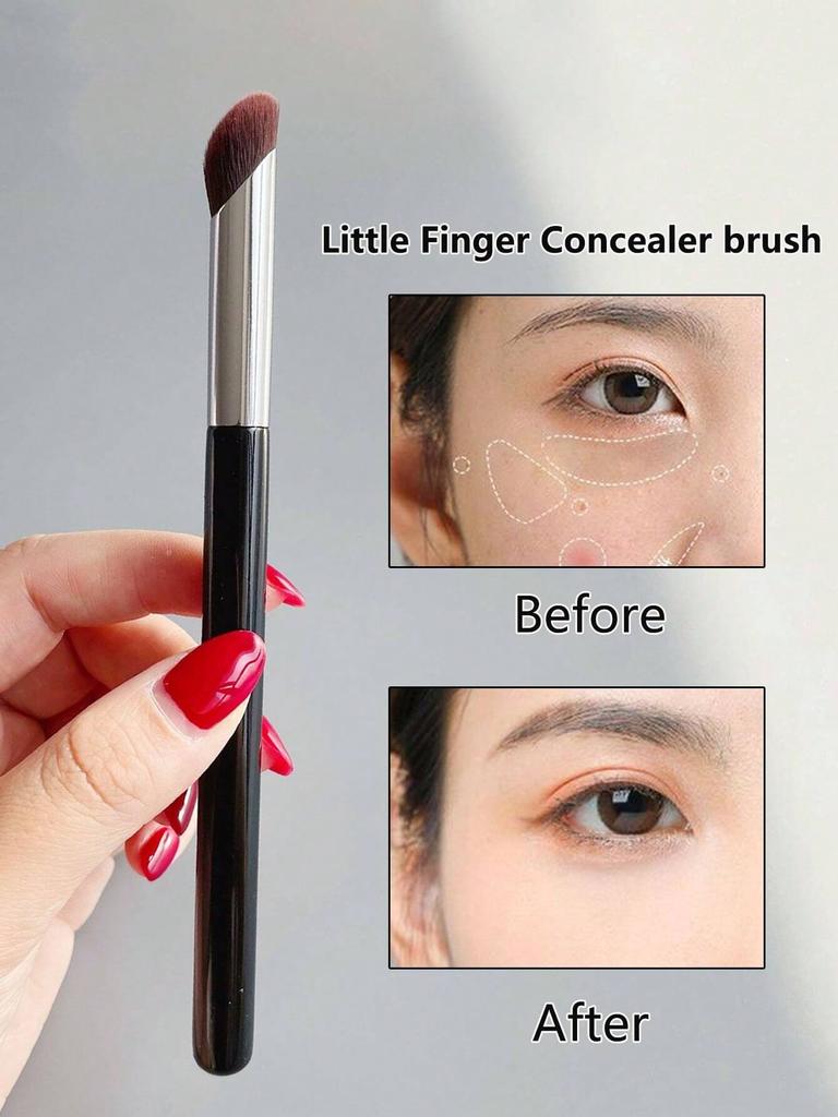 1 Schwarzer Rundkopf-Concealer-Paste-Pinsel, Keine Pinselstriche, Deckt Pickel, Akne-Narben, Augenringe ab, Foundation & Concealer-Pinsel