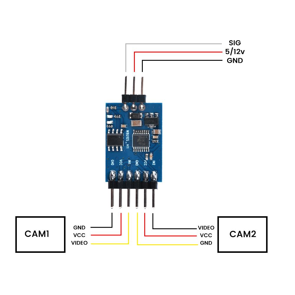 3-Channel Video Switcher Module 3 Way Video Switch Unit FPV Camera For Multi-rotor UAV 5.8G FPV Transmitter and Camera