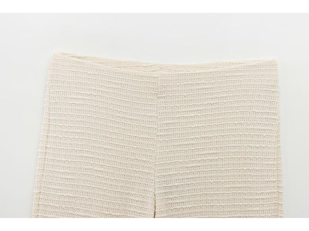 2025 Frühling Damen Europäisch-Amerikanische Mode Textur Rundhals Oberteil und Hose Set