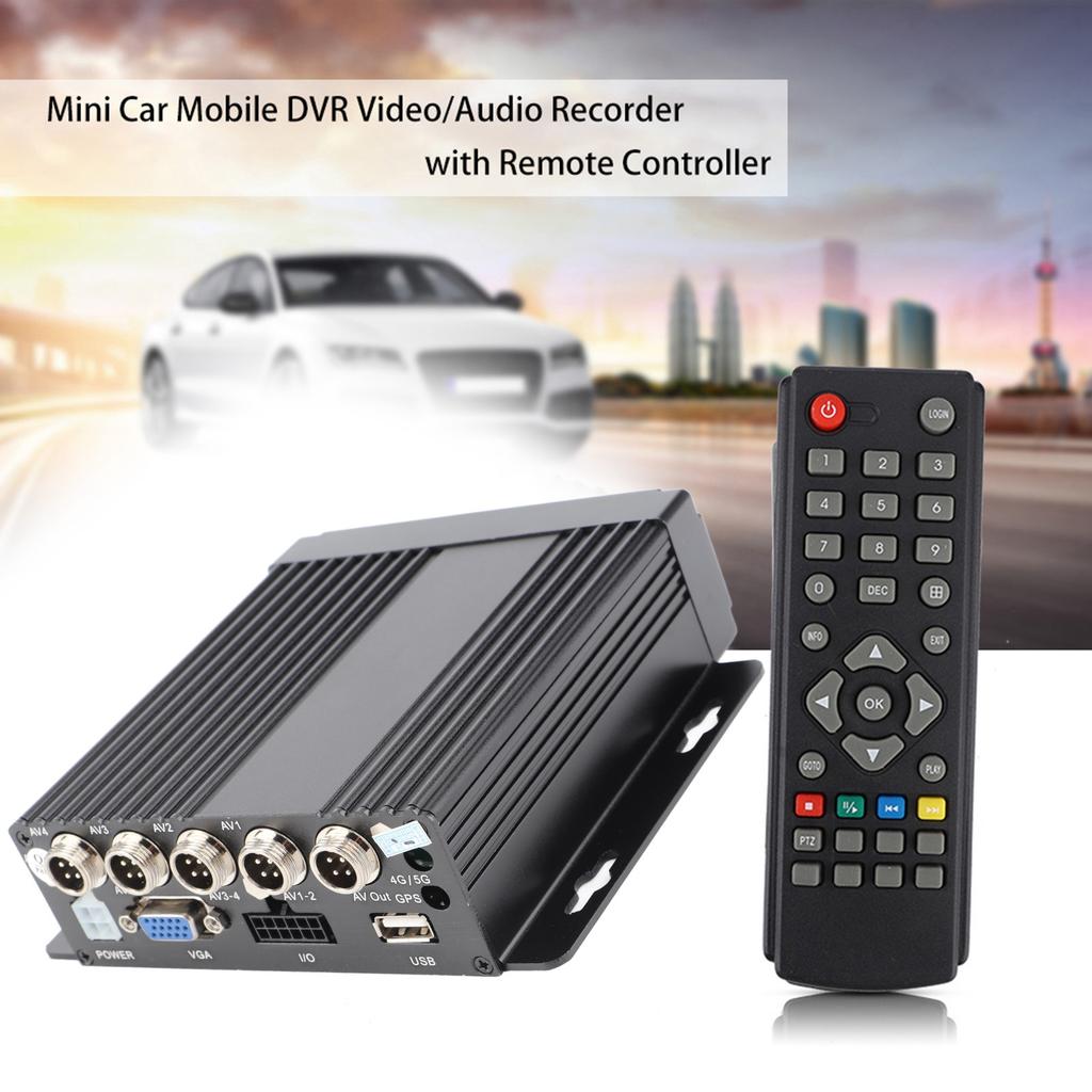 4CH Car Mobile DVR Car Mobile DVR Mini Realtime Car Mobile DVR 4CH Video/Audio Recorder Input with Remote Controller Mobile DVR