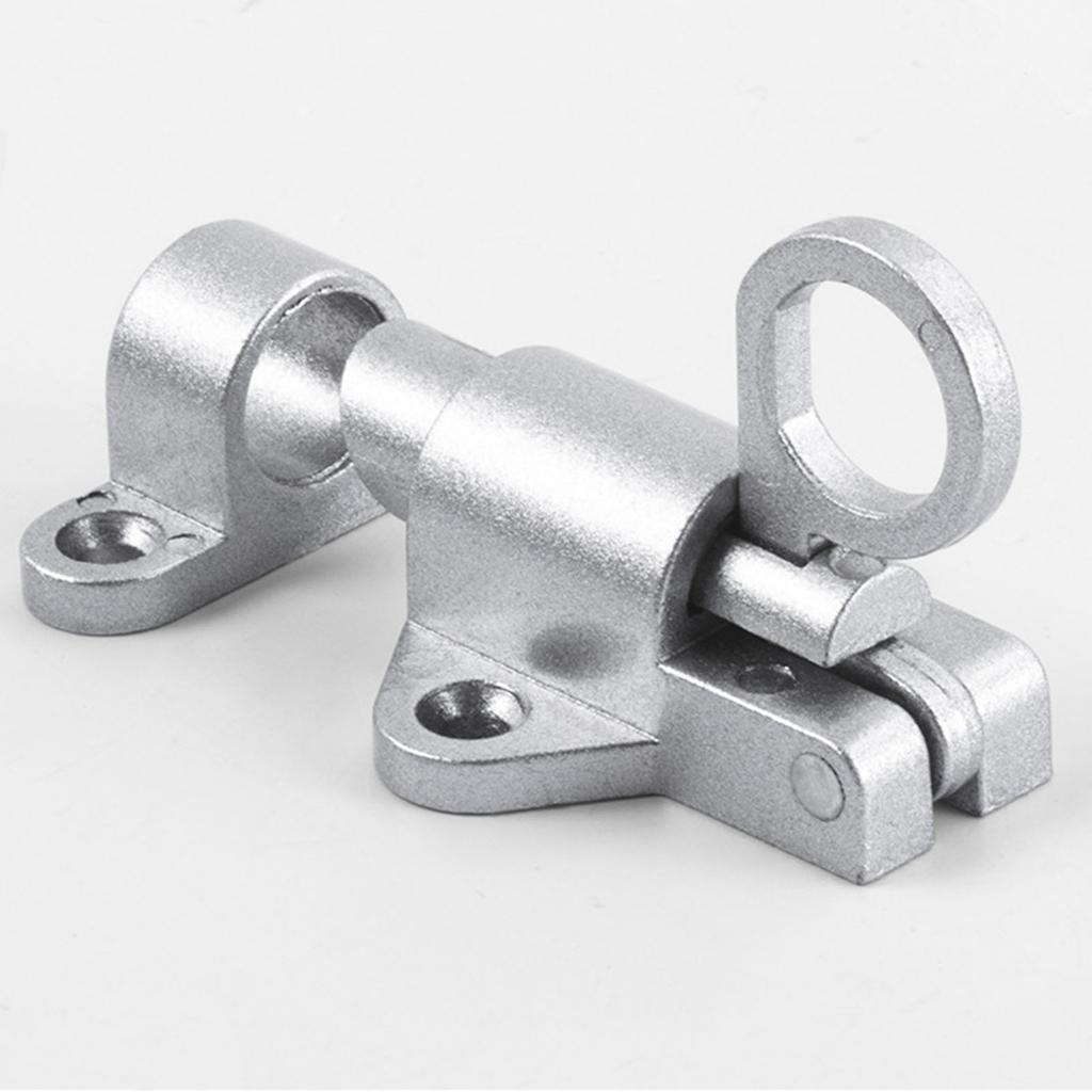 2Pcs Aluminum Alloy Door Latches Door Window Security Pull Rings Spring Bounce Door Bolt Latches Lock Easy To Install