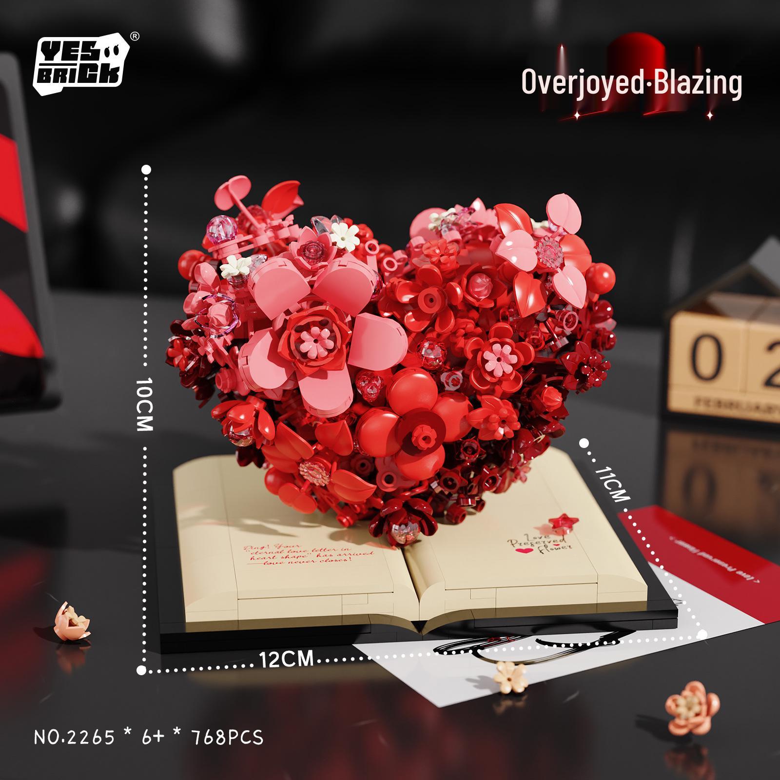 Lego-Compatible Qixi Festival Romantic Heart Building Blocks Toy