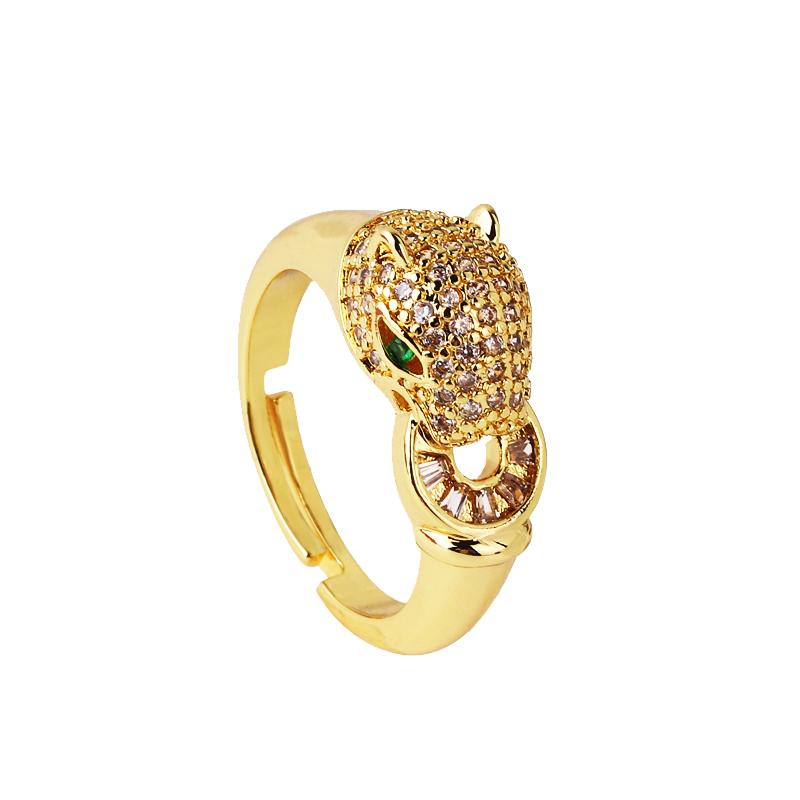 New Women's Jewelry Hip-hop Personality Leopard Print Ring Open Ring Popular Net Red Retro Tail Ring Party Holiday Gift