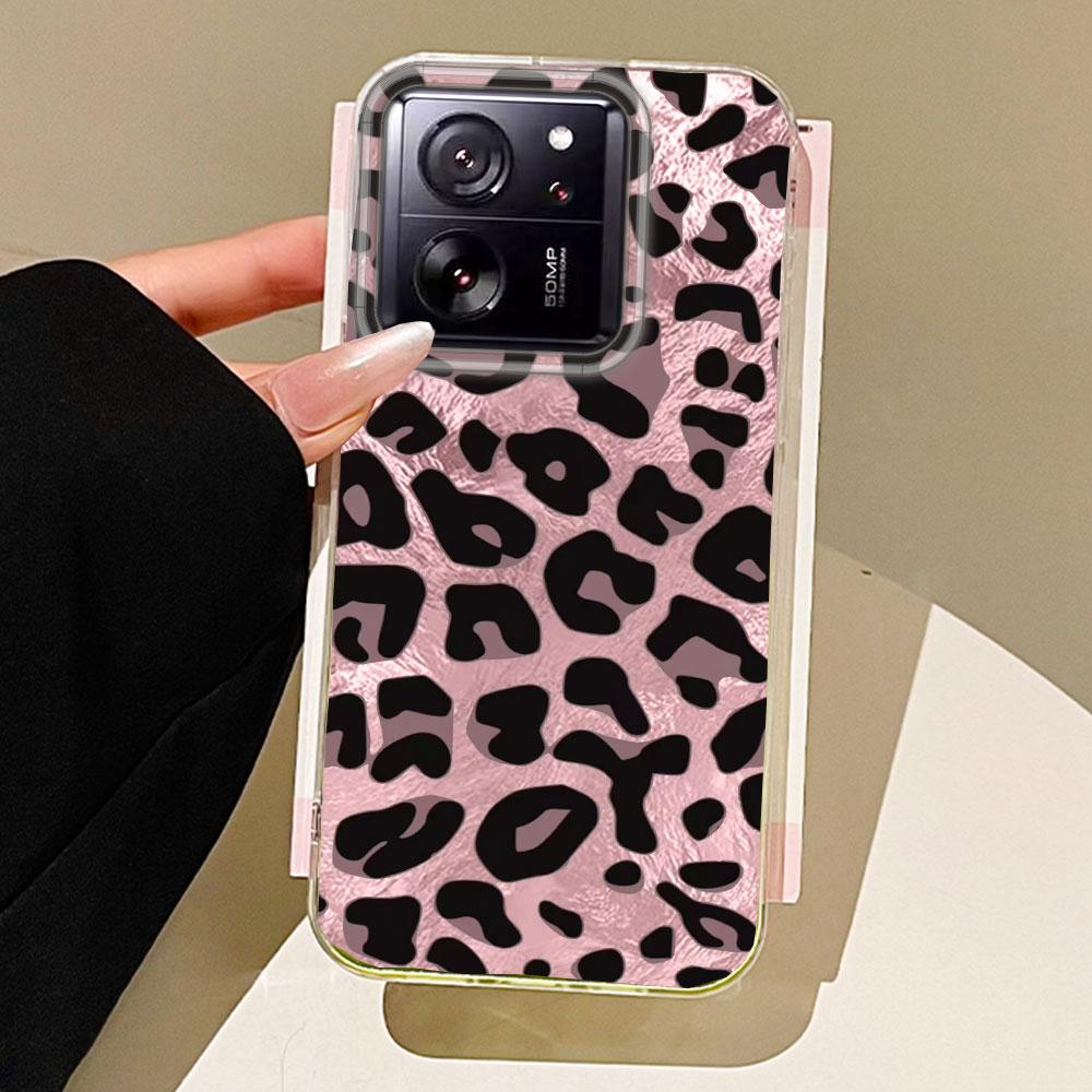 Retro Red Leopard Vortex Texture Phone Case for Xiaomi 13T 14T 11 Lite Poco X5 M6 Pro X6 X3 Pro NFC C75 C71 C65 C61 M5S Cover