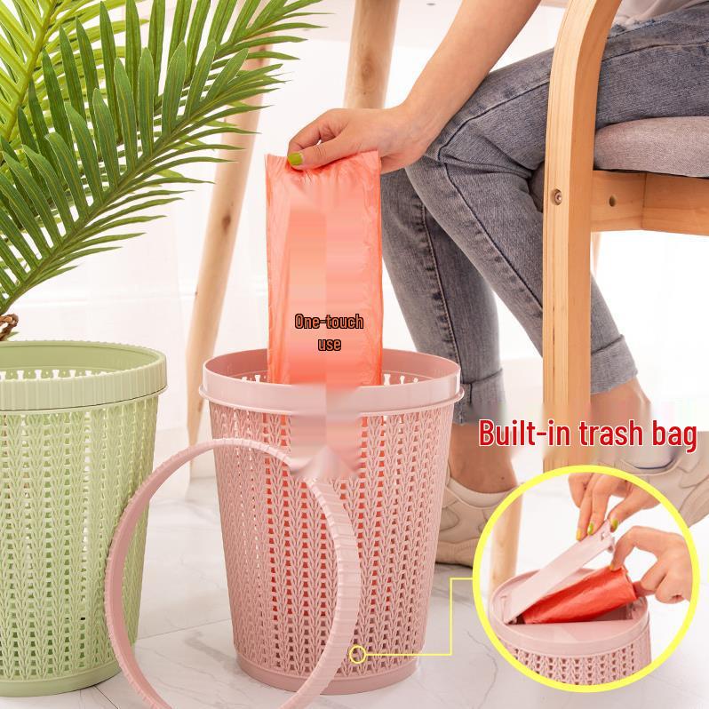 Automatic Bag-Changing Trash Can with Hollow Design - Kitchen Trash Bin with Eco-Friendly Features