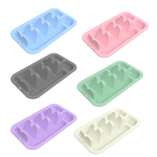 Silicone Taco Holder with 3 Dividers Reusable Tortilla Rack Non-Slip Food Dish Heat Cold Resistant Burrito Holder