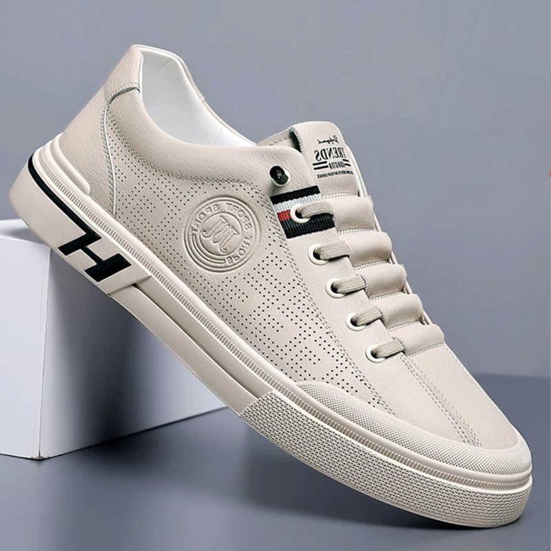 Fashion Brand Men's Sneakers Leather Casual Shoes for Men Designer Trend Sports Shoes Soles Male Running Slip on Flats Vulcanized Shoes